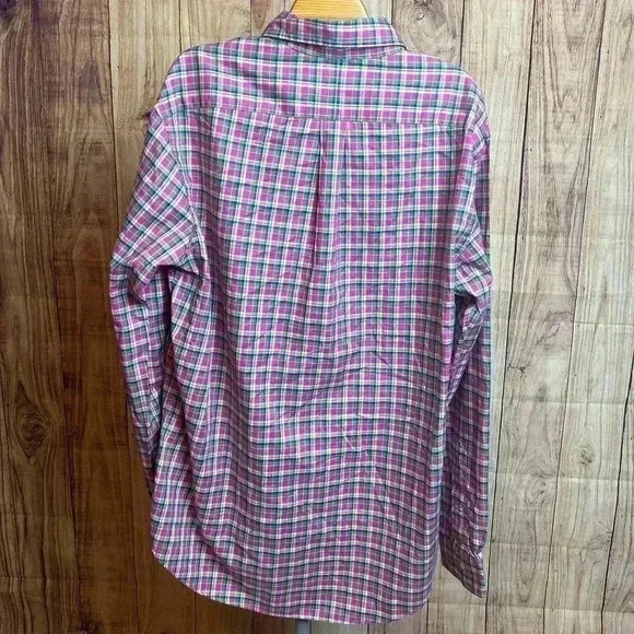 *Ralph Lauren Pink Plaid Button Down Long Sleeved Men’s Size L - Picture 4 of 6